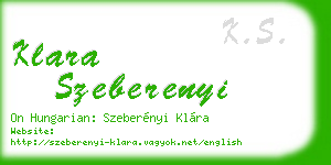 klara szeberenyi business card