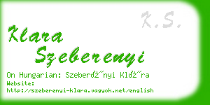 klara szeberenyi business card